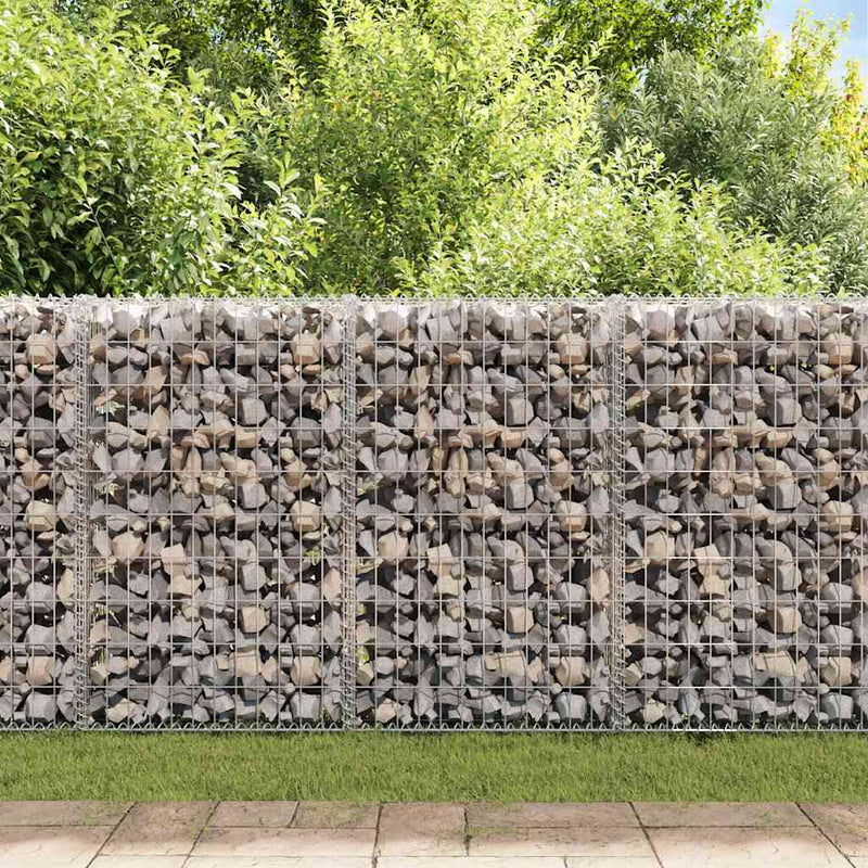 vidaXL horganyzott acél gabion fal fedéllel 600 x 30 x 150 cm