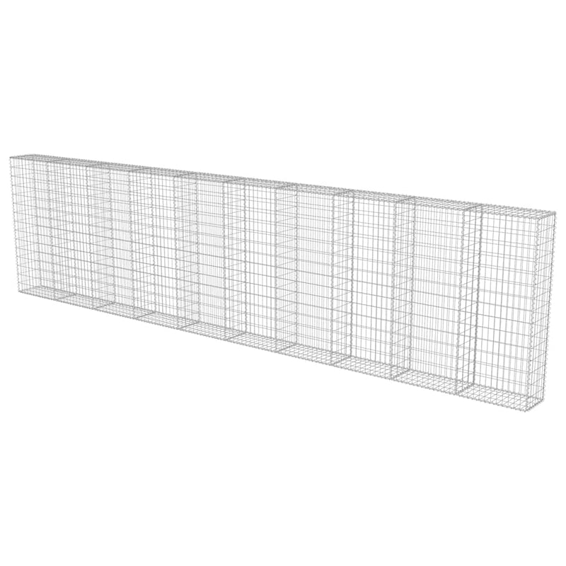 vidaXL horganyzott acél gabion fal fedéllel 600 x 30 x 150 cm