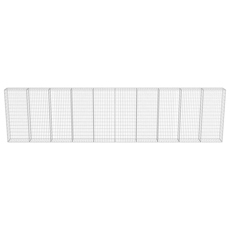 vidaXL horganyzott acél gabion fal fedéllel 600 x 30 x 150 cm