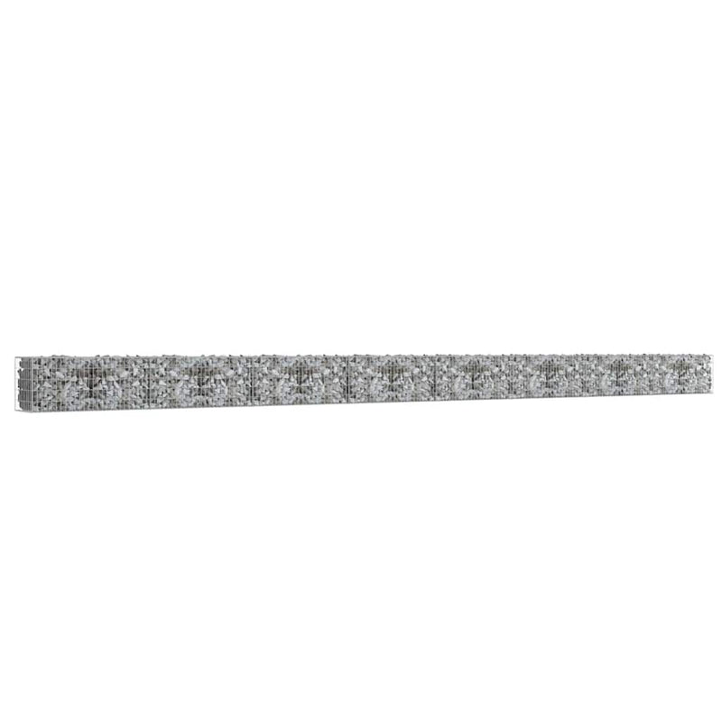 vidaXL horganyzott acél gabion fal fedéllel 900 x 50 x 50 cm
