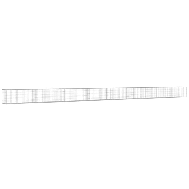 vidaXL horganyzott acél gabion fal fedéllel 900 x 50 x 50 cm