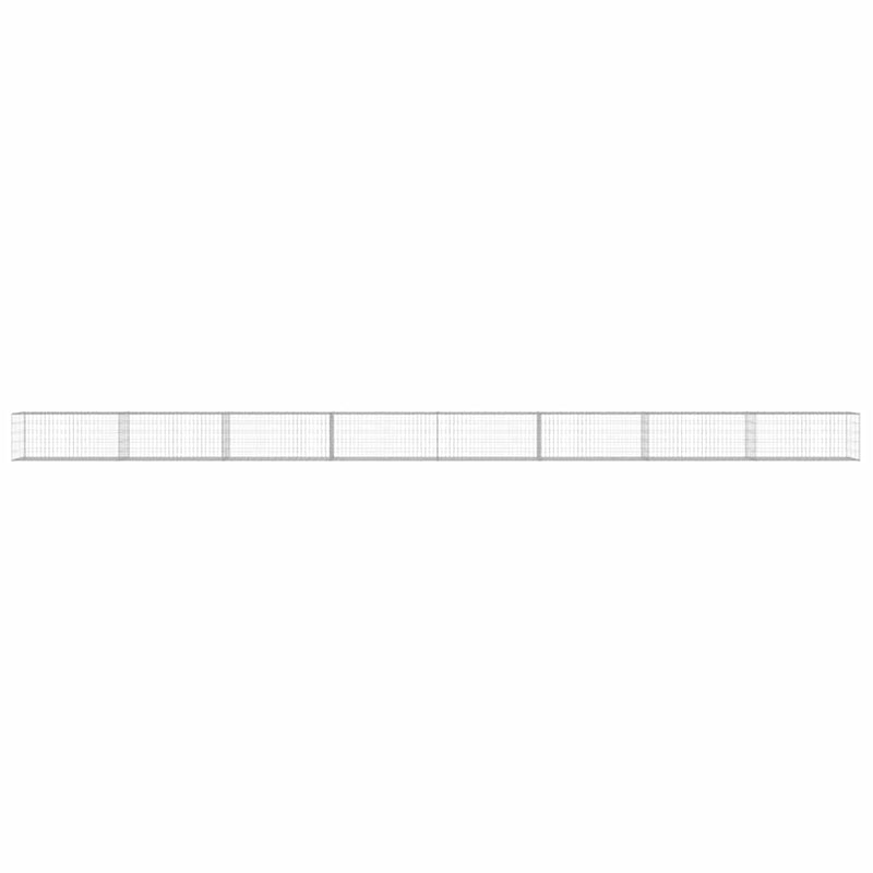vidaXL horganyzott acél gabion fal fedéllel 900 x 50 x 50 cm
