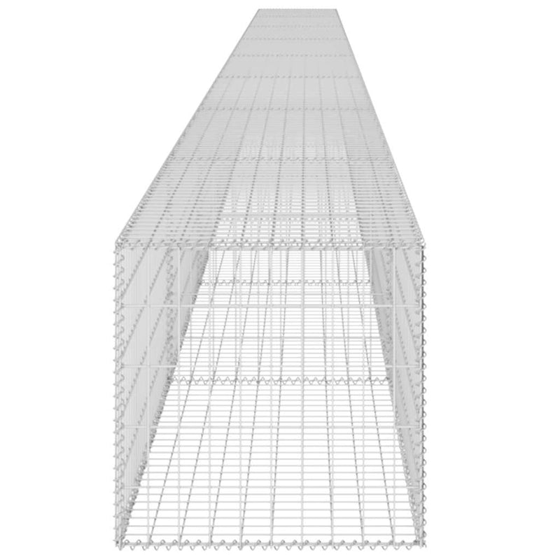 vidaXL horganyzott acél gabion fal fedéllel 900 x 50 x 50 cm
