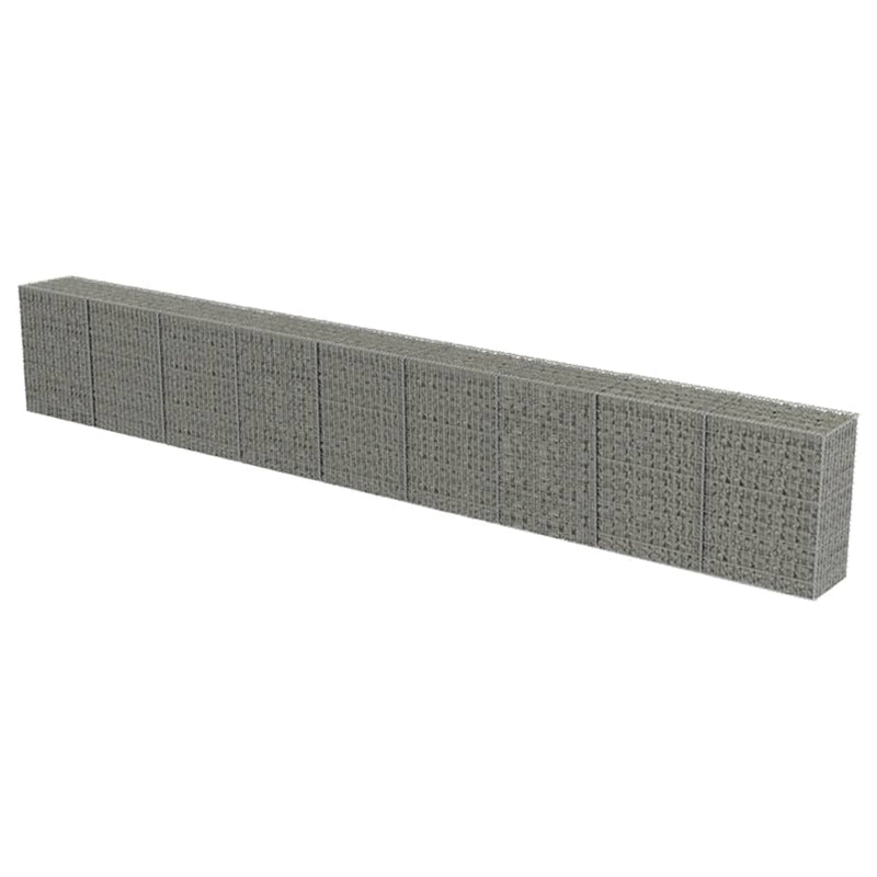 vidaXL horganyzott acél gabion fal fedéllel 900 x 50 x 100 cm