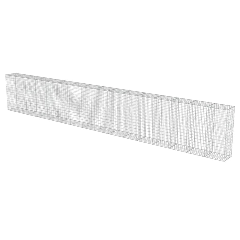 vidaXL horganyzott acél gabion fal fedéllel 900 x 50 x 150 cm
