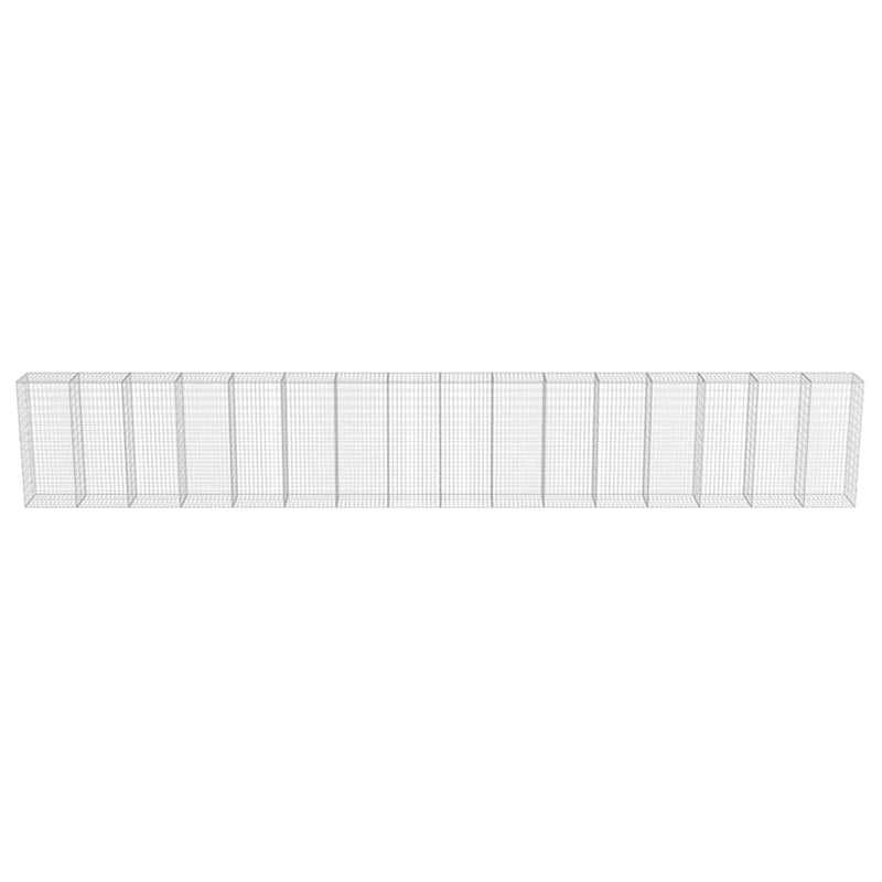 vidaXL horganyzott acél gabion fal fedéllel 900 x 50 x 150 cm