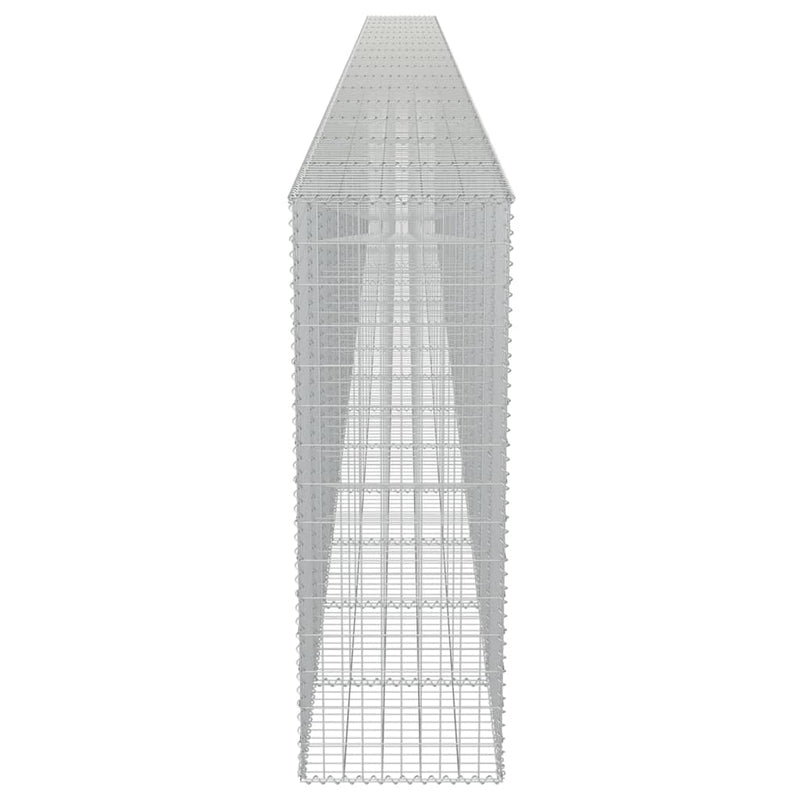 vidaXL horganyzott acél gabion fal fedéllel 900 x 50 x 150 cm
