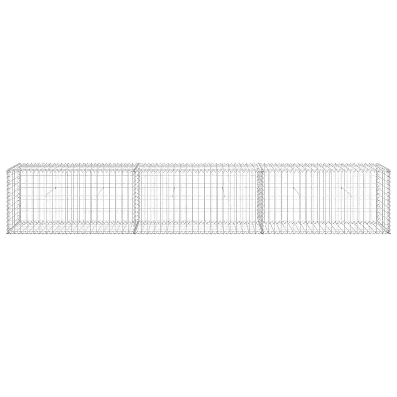 vidaXL horganyzott acél gabion fal fedéllel 300 x 50 x 50 cm