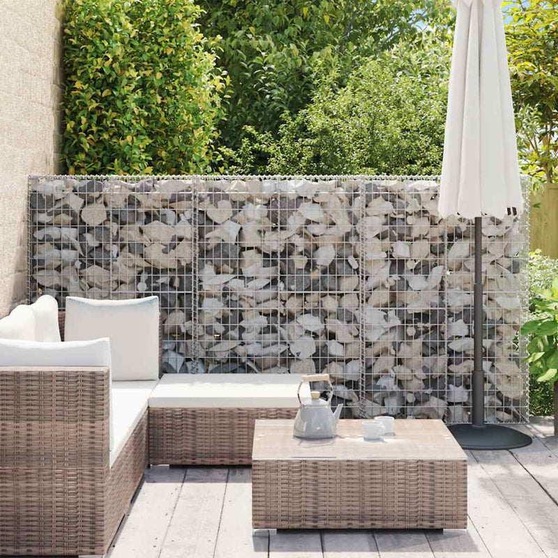 vidaXL horganyzott acél gabion fal fedéllel 300 x 50 x 150 cm