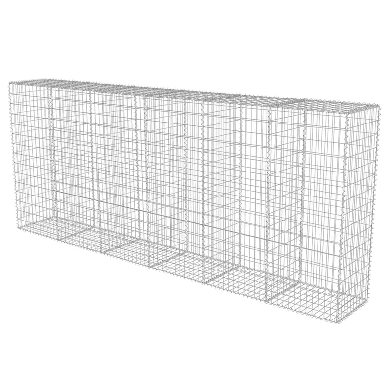 vidaXL horganyzott acél gabion fal fedéllel 300 x 50 x 150 cm