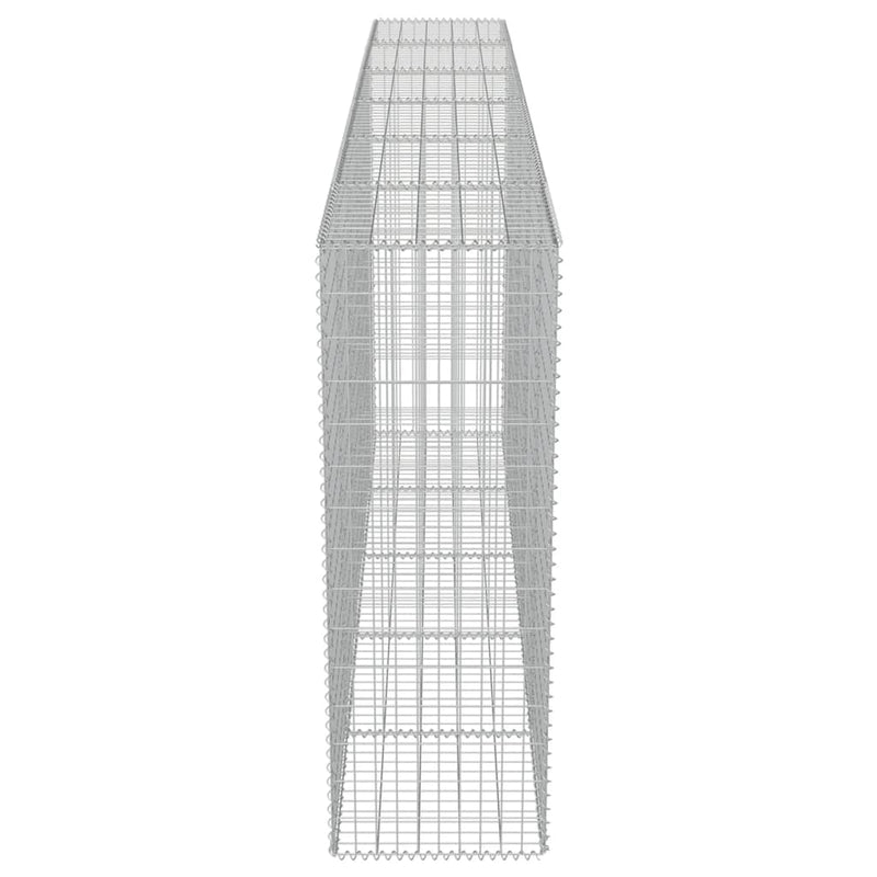 vidaXL horganyzott acél gabion fal fedéllel 300 x 50 x 150 cm
