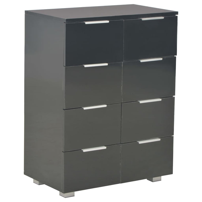 vidaXL magasfényű fekete szerelt fa tálalószekrény 60 x 35 x 80 cm