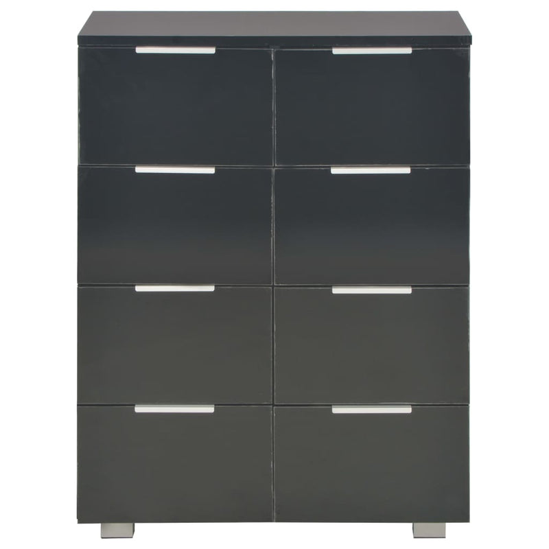 vidaXL magasfényű fekete szerelt fa tálalószekrény 60 x 35 x 80 cm