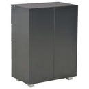 vidaXL magasfényű fekete szerelt fa tálalószekrény 60 x 35 x 80 cm