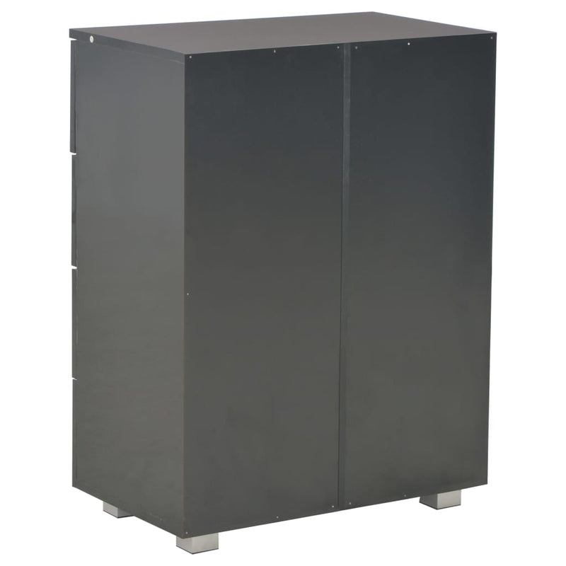 vidaXL magasfényű fekete szerelt fa tálalószekrény 60 x 35 x 80 cm