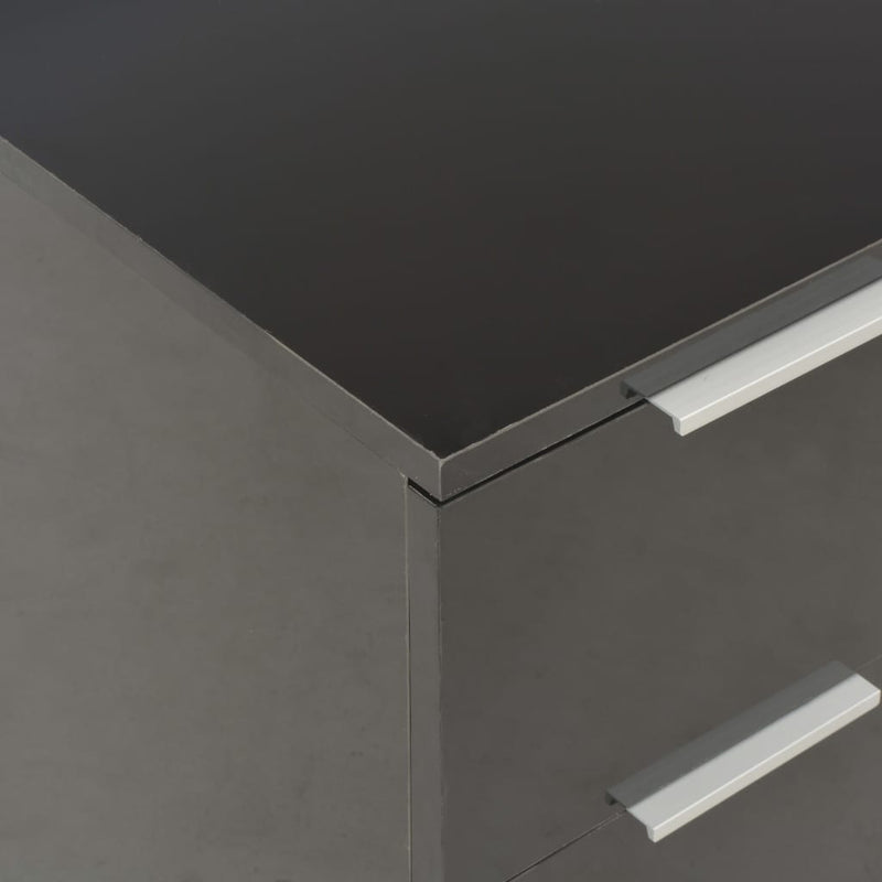 vidaXL magasfényű fekete szerelt fa tálalószekrény 60 x 35 x 80 cm