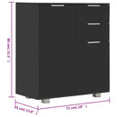 vidaXL magasfényű fekete szerelt fa tálalószekrény 71x35x80 cm