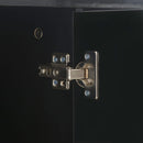 vidaXL fekete magasfényű tálalószekrény 107x35x80,5 cm