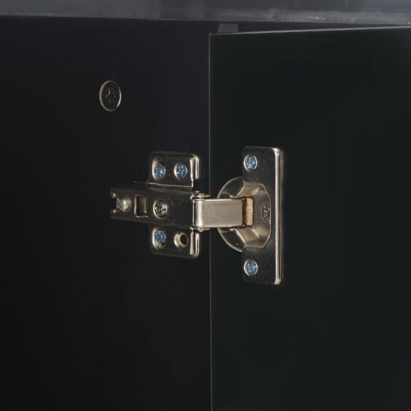 vidaXL fekete magasfényű tálalószekrény 107x35x80,5 cm