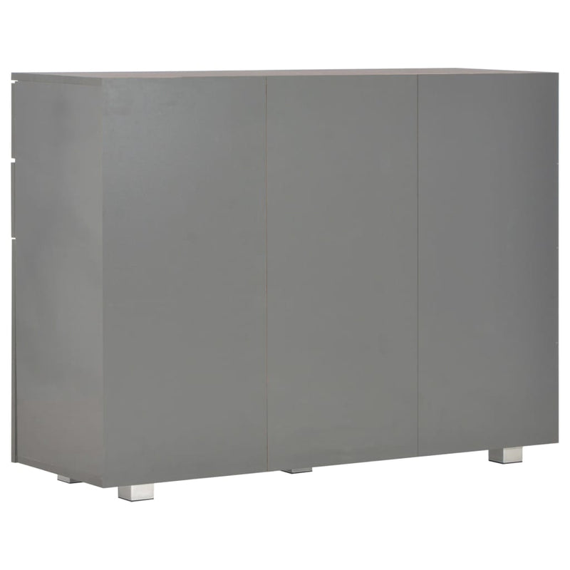 vidaXL szürke magasfényű tálalószekrény 107x35x80,5 cm