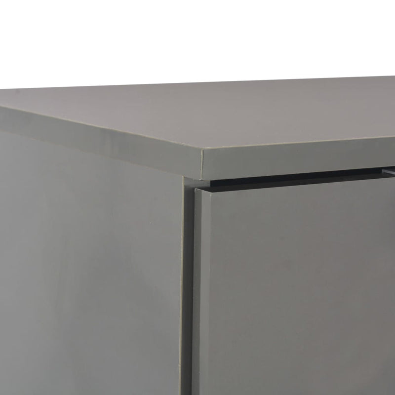 vidaXL szürke magasfényű tálalószekrény 107x35x80,5 cm