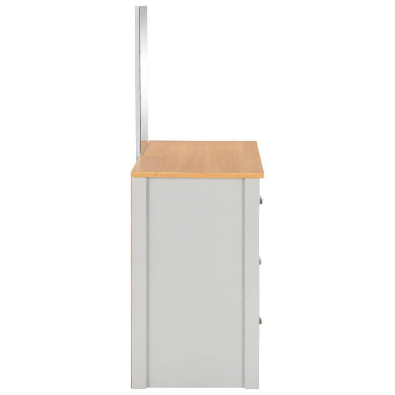 vidaXL szürke öltözőasztal tükörrel és ülőkével 104 x 45 x 131 cm