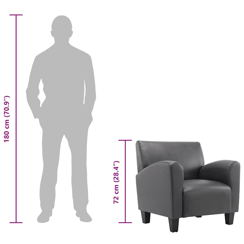 vidaXL szürke műbőr fotel