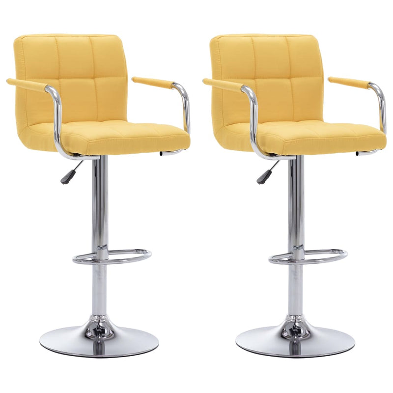 vidaXL 2 db sárga szövet bárszék