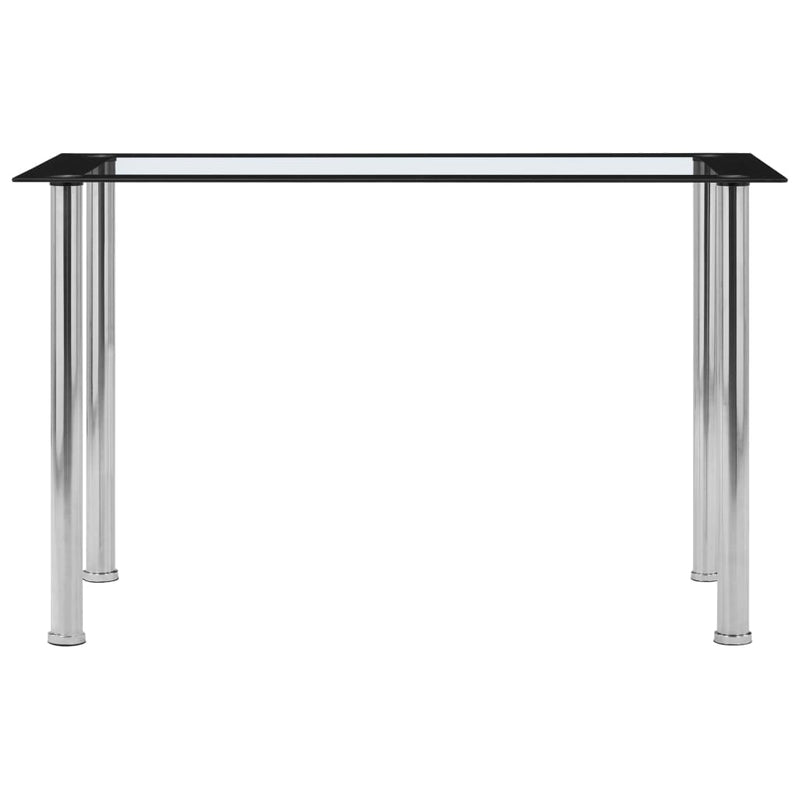 vidaXL fekete és átlátszó edzett üveg étkezőasztal 120 x 60 x 75 cm