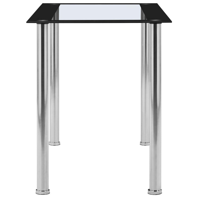 vidaXL fekete és átlátszó edzett üveg étkezőasztal 120 x 60 x 75 cm