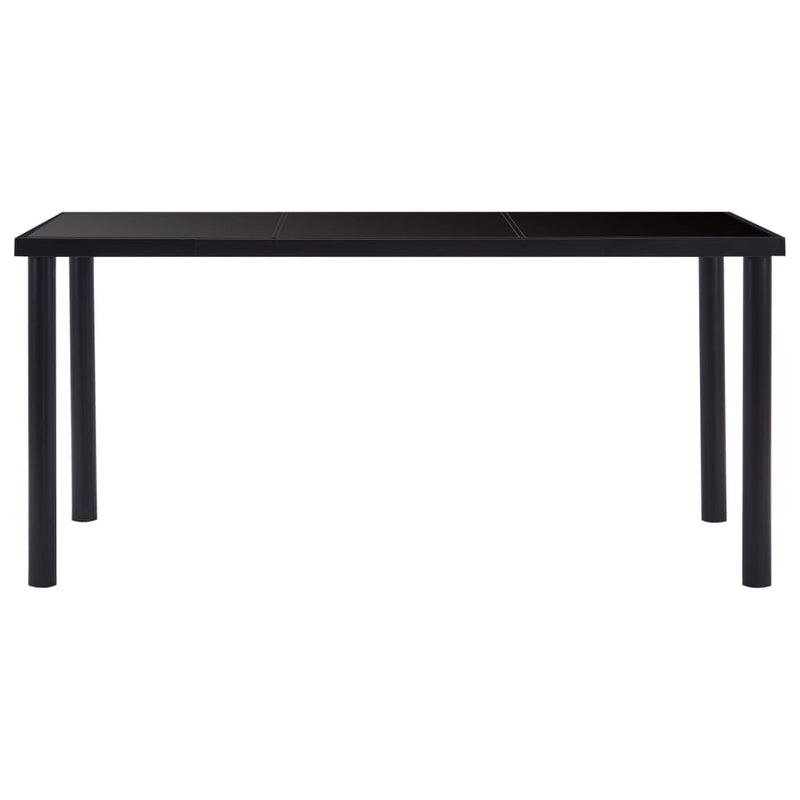 vidaXL fekete edzett üveg étkezőasztal 160 x 80 x 75 cm