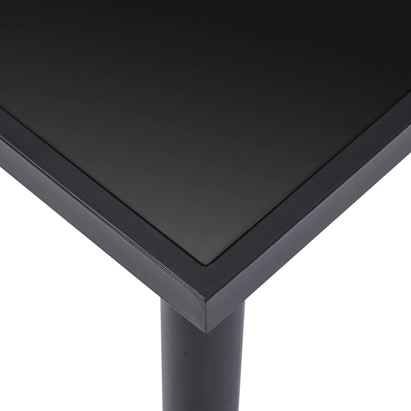 vidaXL fekete edzett üveg étkezőasztal 160 x 80 x 75 cm