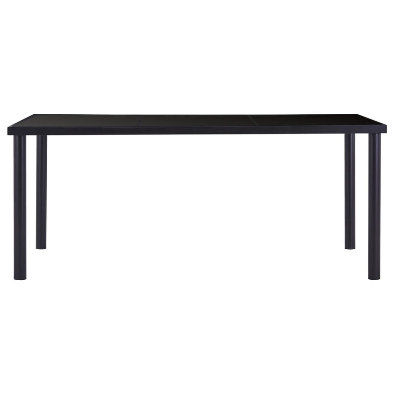 vidaXL fekete edzett üveg étkezőasztal 180 x 90 x 75 cm