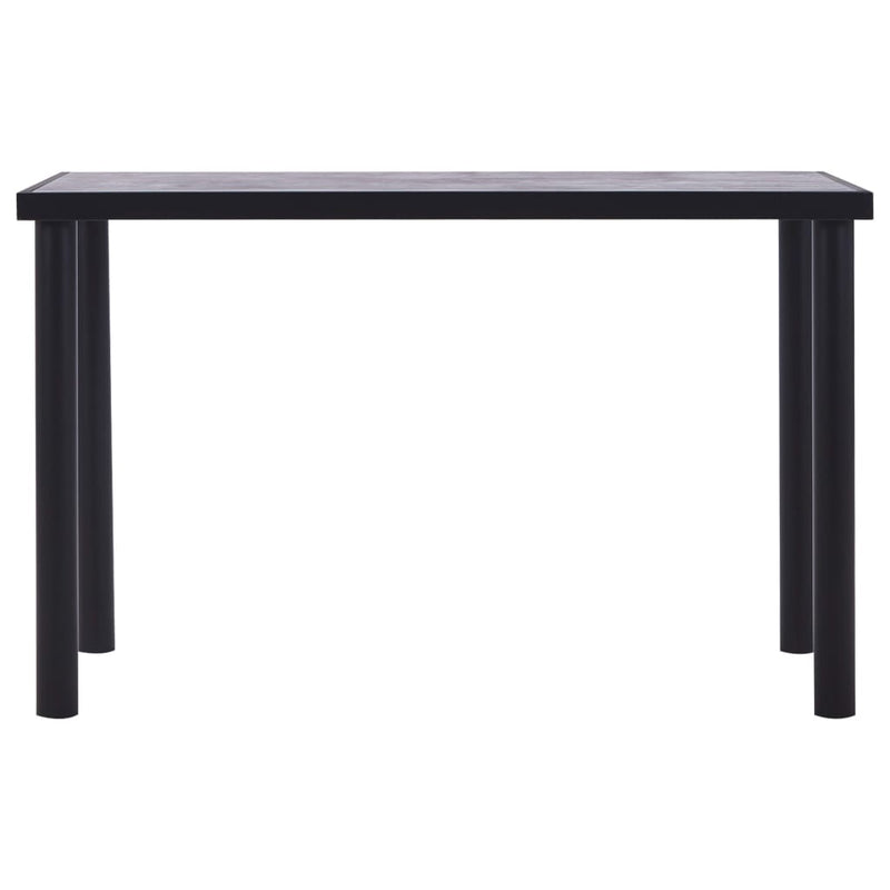 vidaXL fekete és betonszürke MDF étkezőasztal 120 x 60 x 75 cm