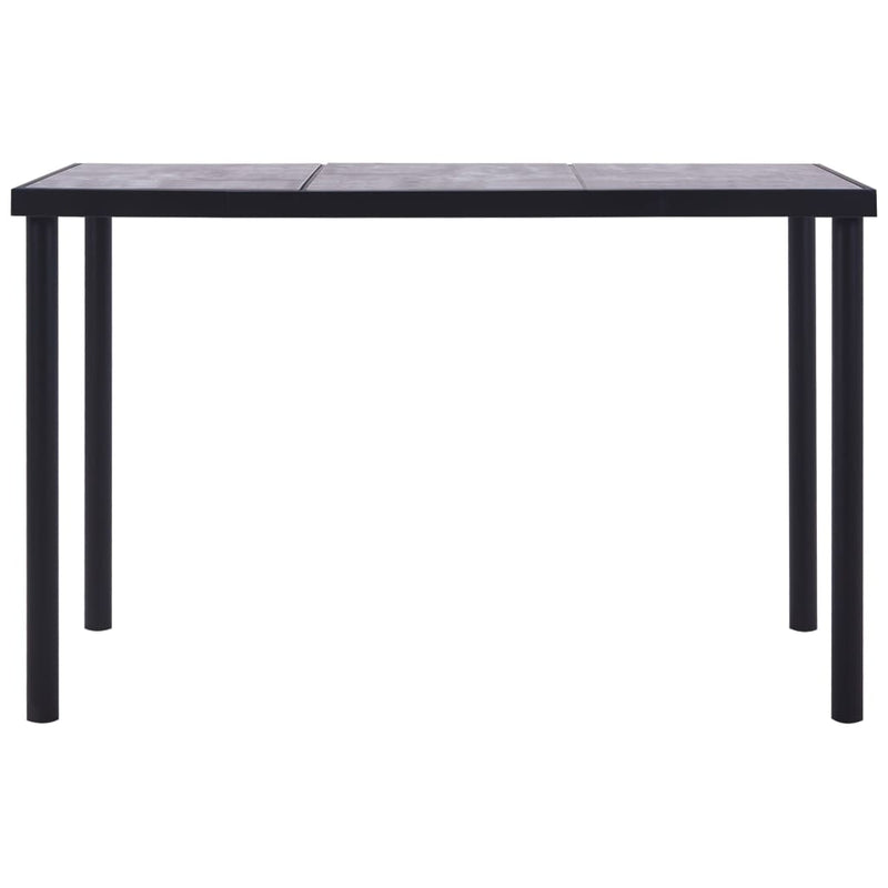 vidaXL fekete és betonszürke MDF étkezőasztal 160 x 80 x 75 cm