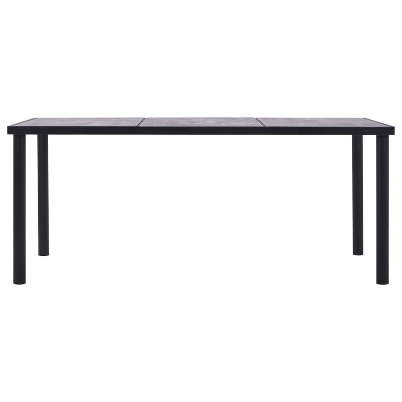 vidaXL fekete és betonszürke MDF étkezőasztal 200 x 100 x 75 cm