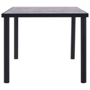 vidaXL fekete és betonszürke MDF étkezőasztal 200 x 100 x 75 cm