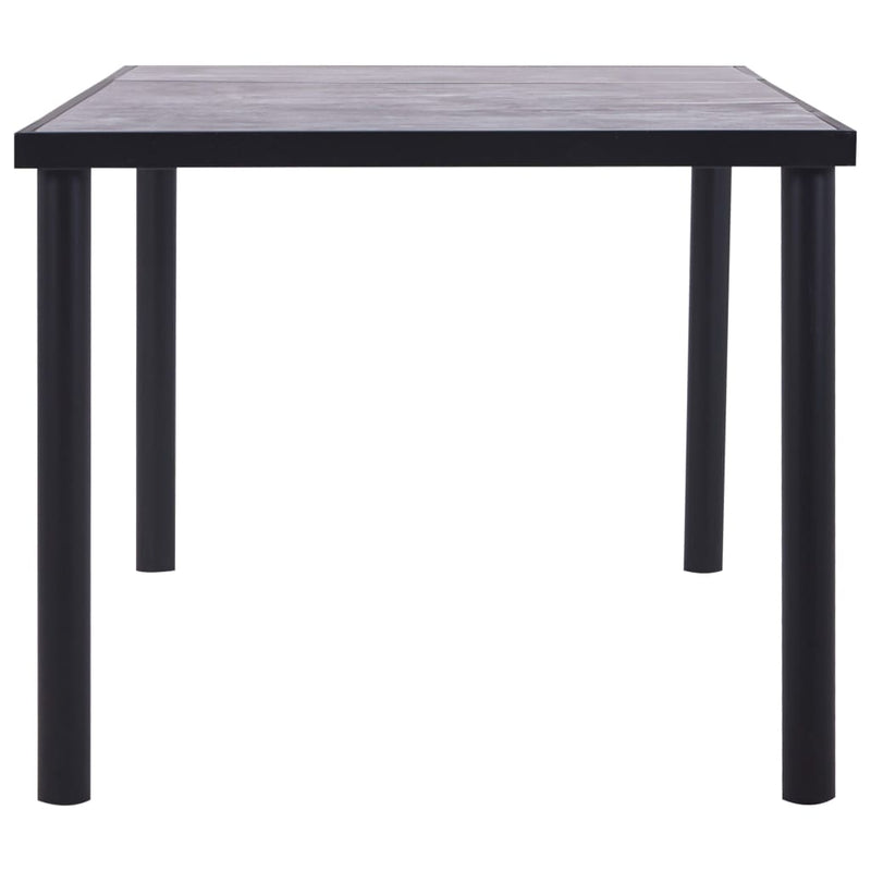 vidaXL fekete és betonszürke MDF étkezőasztal 200 x 100 x 75 cm