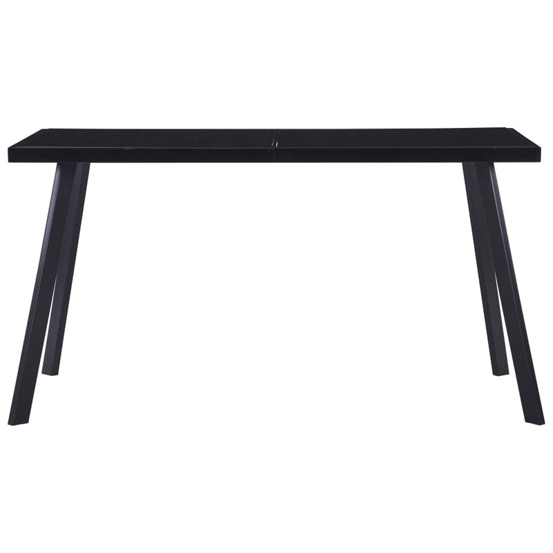 vidaXL fekete edzett üveg étkezőasztal 140 x 70 x 75 cm