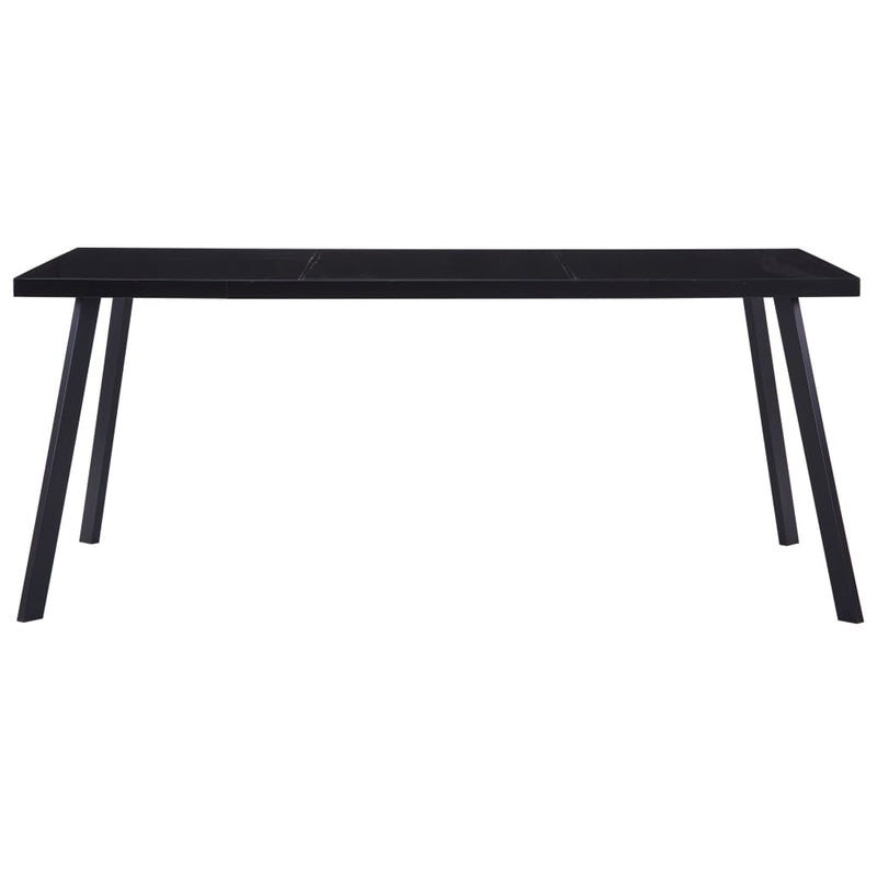vidaXL fekete edzett üveg étkezőasztal 160 x 80 x 75 cm