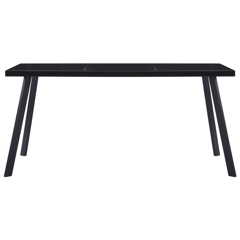 vidaXL fekete edzett üveg étkezőasztal 180 x 90 x 75 cm