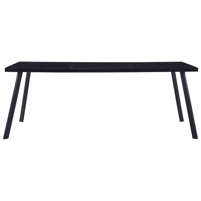 vidaXL fekete edzett üveg étkezőasztal 200 x 100 x 75 cm