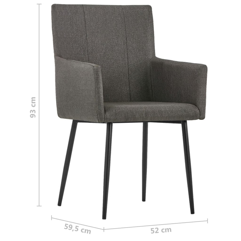 vidaXL étkezőszékek karfával 2 db Taupe szövet