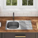 vidaXL rozsdamentes acél mosogatótálca szűrővel és bűzelzáróval