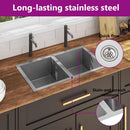 vidaXL kézzel készített rozsdamentes acél konyhai mosogató