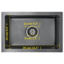 vidaXL fekete kézzel készített rozsdamentes acél konyhai mosogató