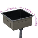 vidaXL fekete kézzel készített rozsdamentes acél konyhai mosogató