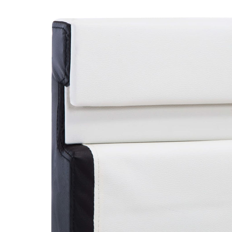 vidaXL fehér és fekete LED-es műbőr ágykeret 90 x 200 cm