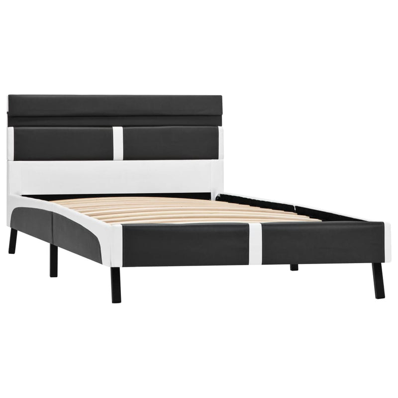 vidaXL szürke LED-es műbőr ágykeret 90 x 200 cm