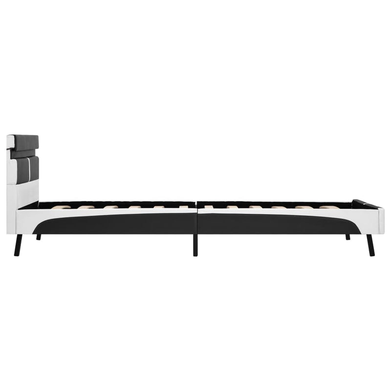 vidaXL szürke LED-es műbőr ágykeret 90 x 200 cm